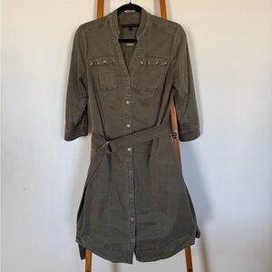 White House Black Market Olive green dress